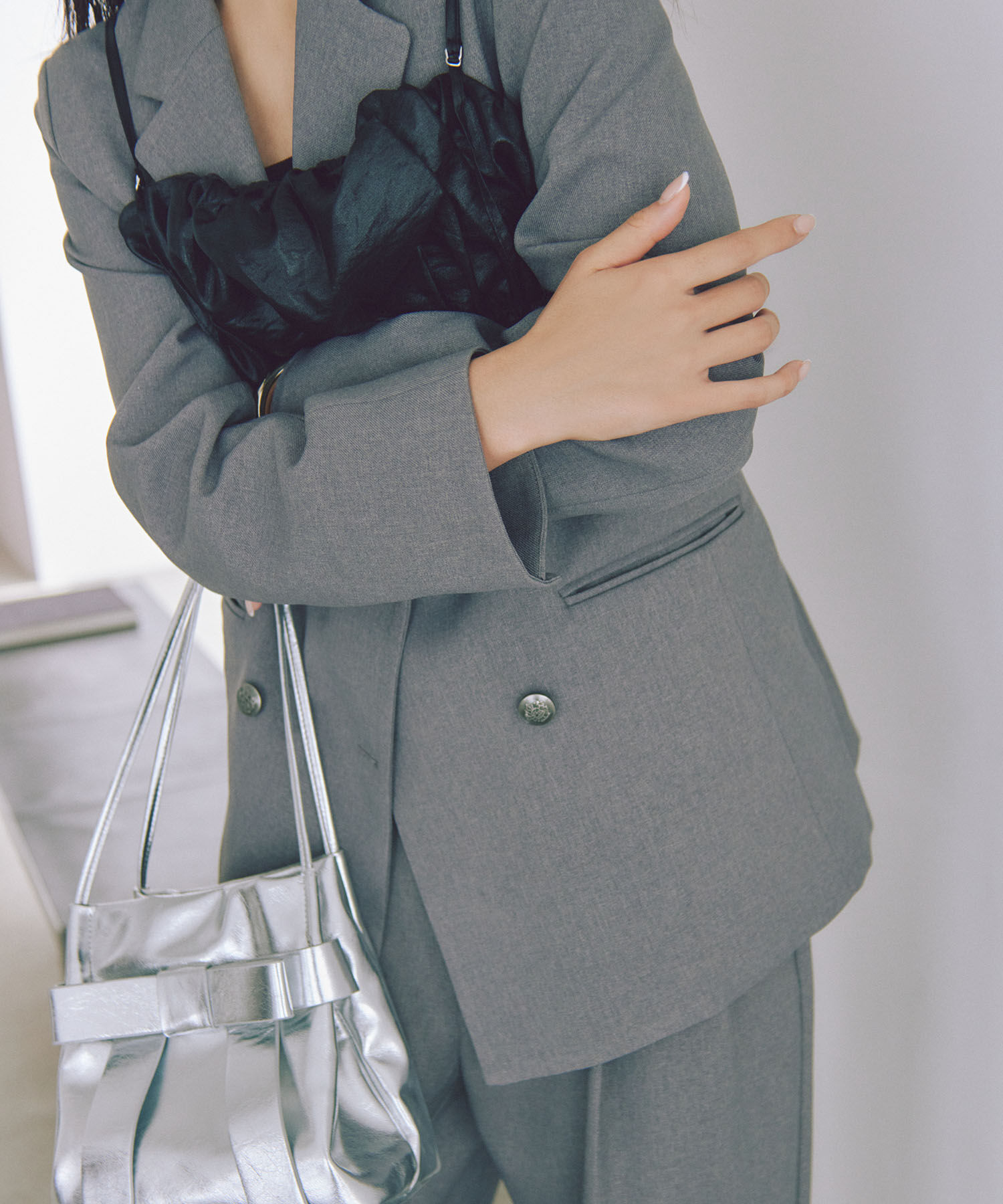 VIS「【美easy】ウーリッシュWブレストテーラードジャケット【洗える】」|テーラードジャケット|