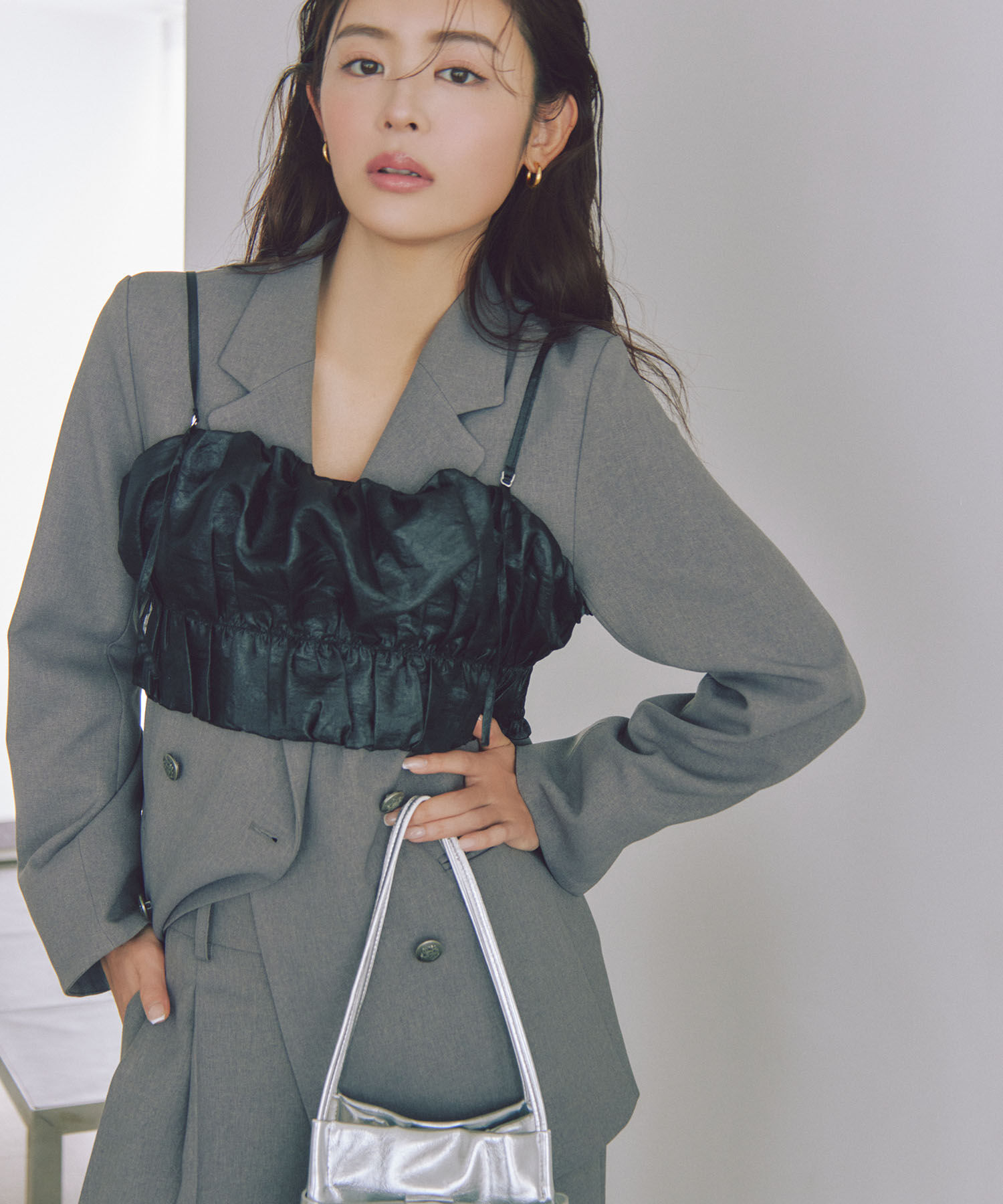 VIS「【美easy】ウーリッシュWブレストテーラードジャケット【洗える】」|テーラードジャケット|