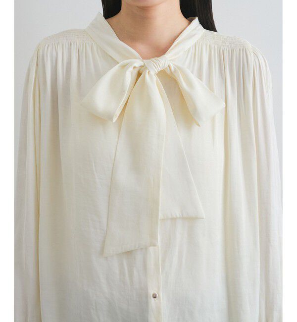 VIS「【前後2WAY】割繊ボウタイブラウス【洗える】」|シャツ・ブラウス|