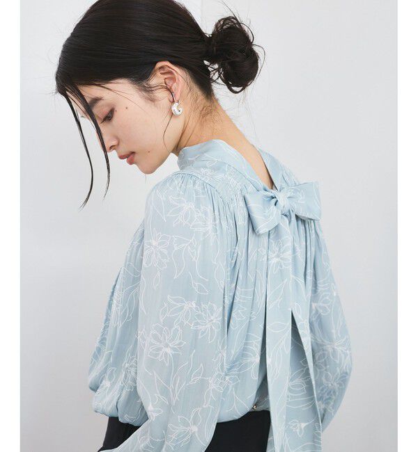 VIS「【前後2WAY】割繊ボウタイブラウス【洗える】」|シャツ・ブラウス|