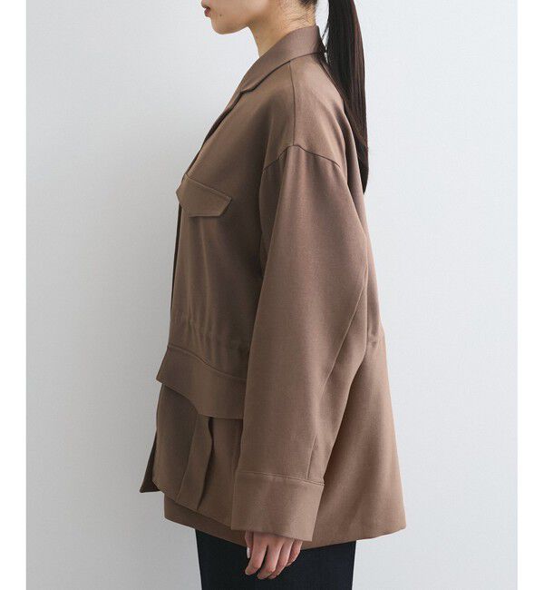 VIS「【防シワ】リネンライクミリタリーシャツジャケット」|ミリタリージャケット|