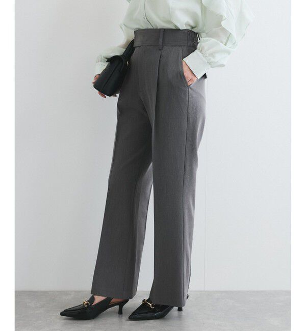VIS「太ベルトディテールストレートスラックスパンツ」|スラックス|