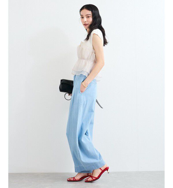 VIS「旬なレイヤードスタイルが叶う！ビスチェドッキングフレンチスリーブプルオーバー【洗える】」|Tシャツ・カットソー|