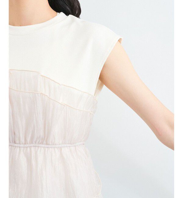 VIS「旬なレイヤードスタイルが叶う！ビスチェドッキングフレンチスリーブプルオーバー【洗える】」|Tシャツ・カットソー|