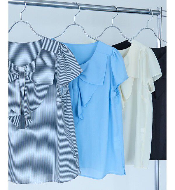 VIS「【WEB限定】【2WAY】リボンモチーフフリルブラウス」|シャツ・ブラウス|