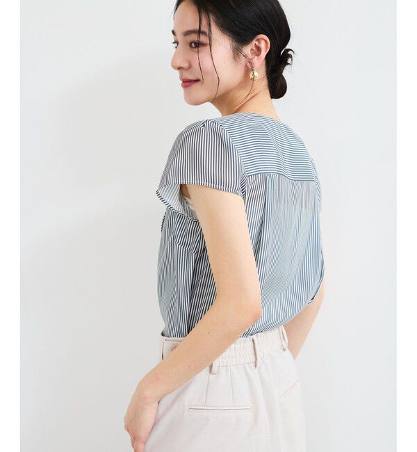 VIS「【WEB限定】【2WAY】リボンモチーフフリルブラウス」|シャツ・ブラウス|