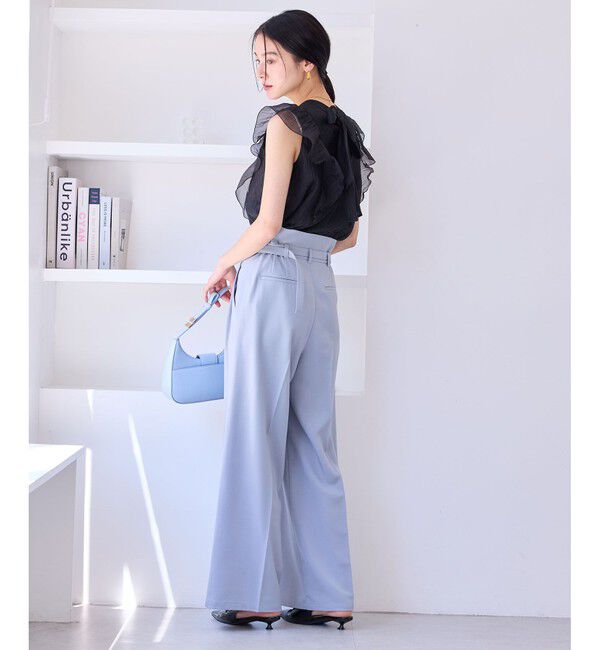 VIS「主役級！華やぎシアーシャイニーボウタイフリルブラウス【前後2WAY】【洗える】」|シャツ・ブラウス|