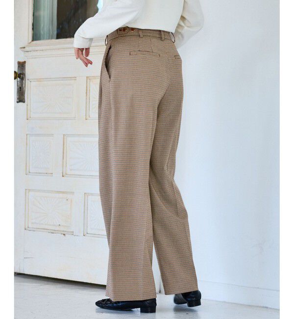 VIS「【美easy】ウーリッシュワンタックワイドパンツ【セットアップ対応/洗える】」|スラックス|