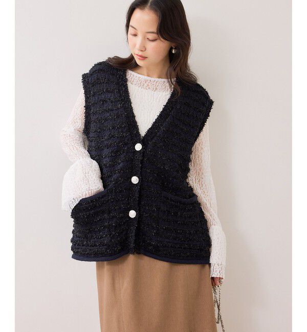 VIS「ツイードニットベスト/イージーケア」|ベスト・ジレ|