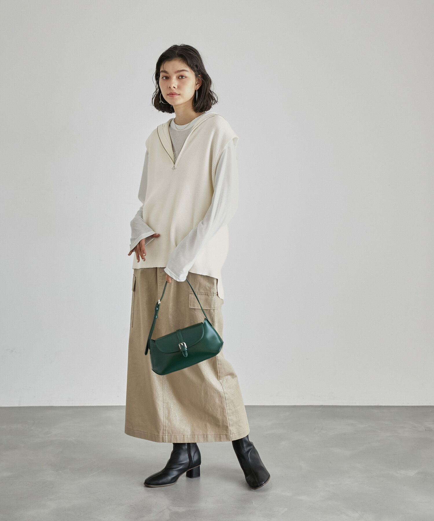 ROPE' PICNIC R「ハーフジップノースリーブニット」|ニット・セーター|