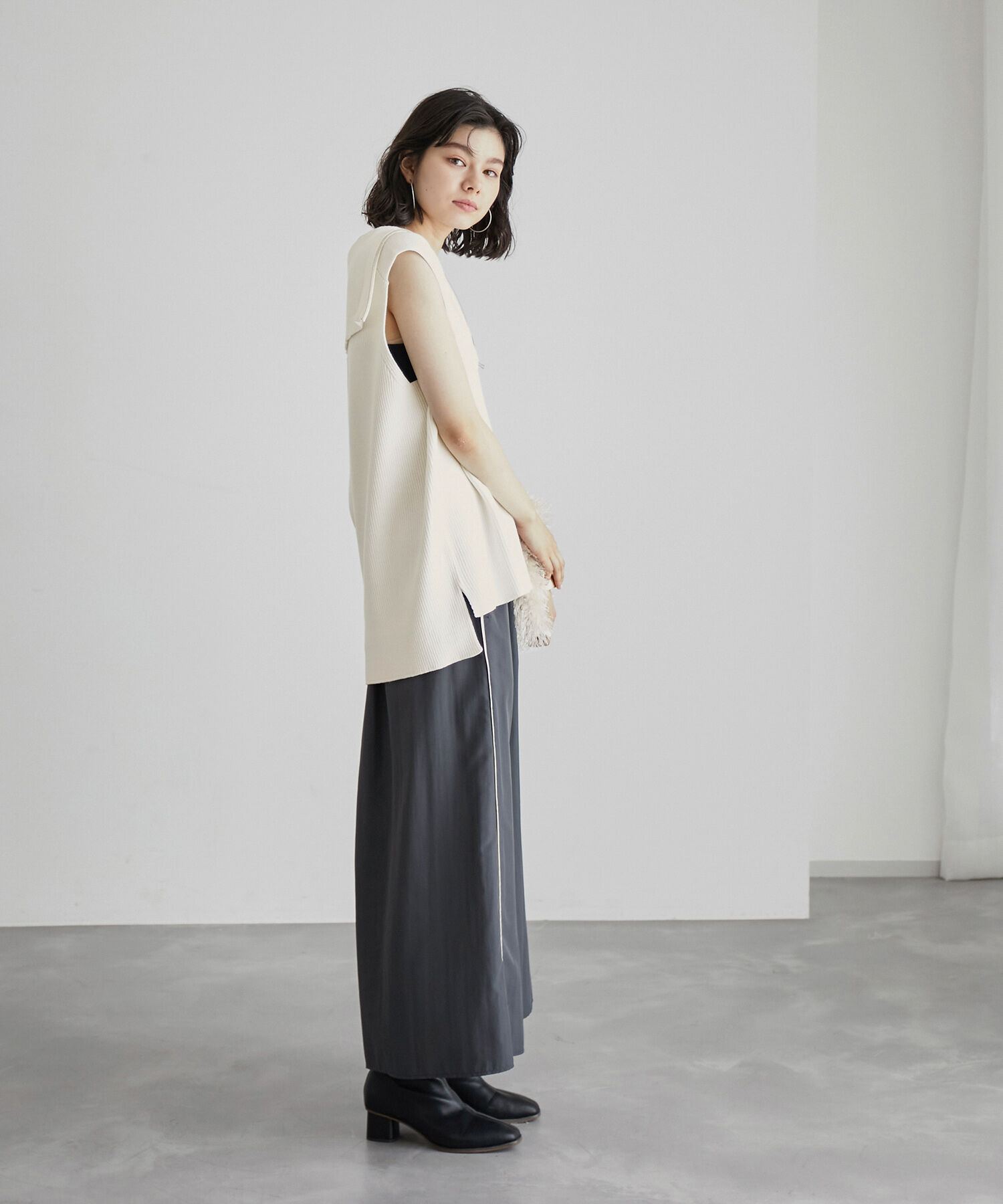 ROPE' PICNIC R「ハーフジップノースリーブニット」|ニット・セーター|