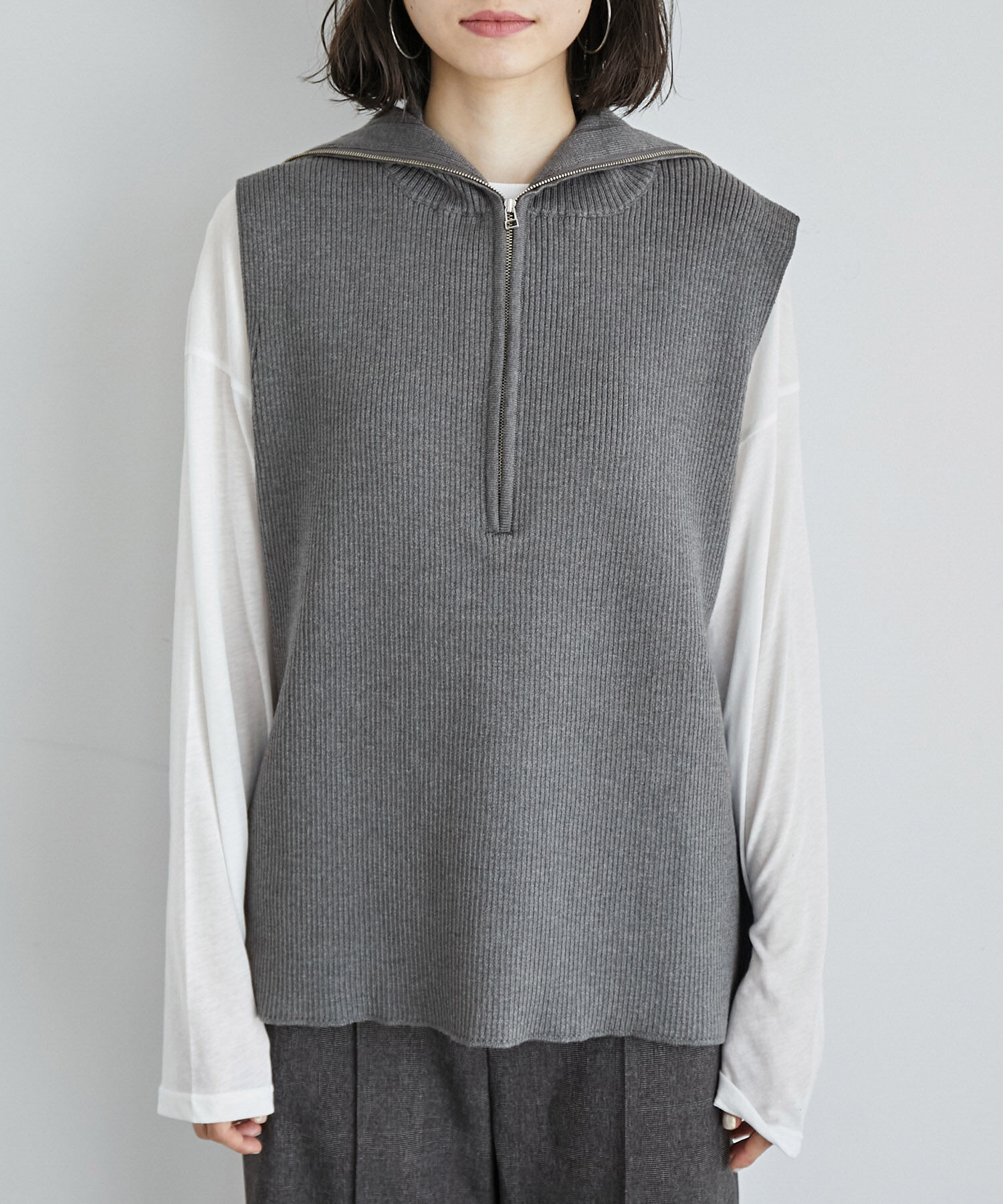 ROPE' PICNIC R「ハーフジップノースリーブニット」|ニット・セーター|