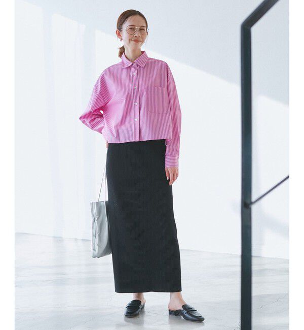 Rope&rsquo;Picnic「【花粉ガード・防シワ】クロップドシャツ」|シャツ・ブラウス|