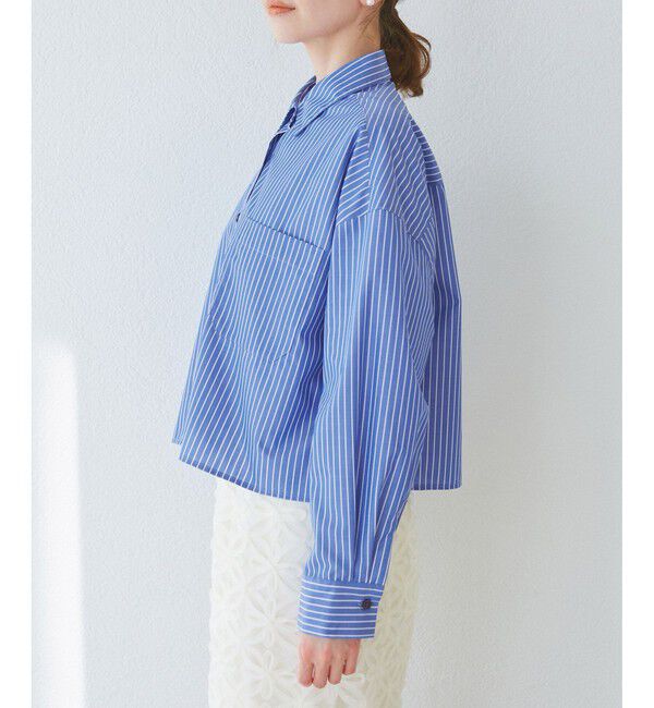 Rope&rsquo;Picnic「【花粉ガード・防シワ】クロップドシャツ」|シャツ・ブラウス|