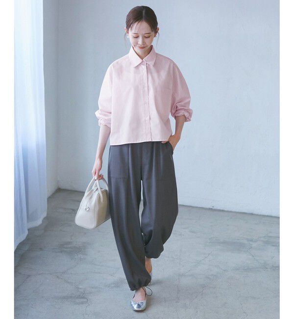 Rope&rsquo;Picnic「【花粉ガード・防シワ】クロップドシャツ」|シャツ・ブラウス|