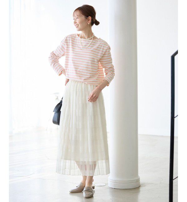 Rope&rsquo;Picnic「刺繍入りボーダーカットトップス」|Tシャツ・カットソー|