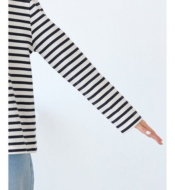 Rope&rsquo;Picnic「刺繍入りボーダーカットトップス」|Tシャツ・カットソー|