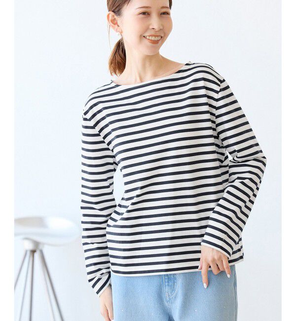 Rope&rsquo;Picnic「刺繍入りボーダーカットトップス」|Tシャツ・カットソー|