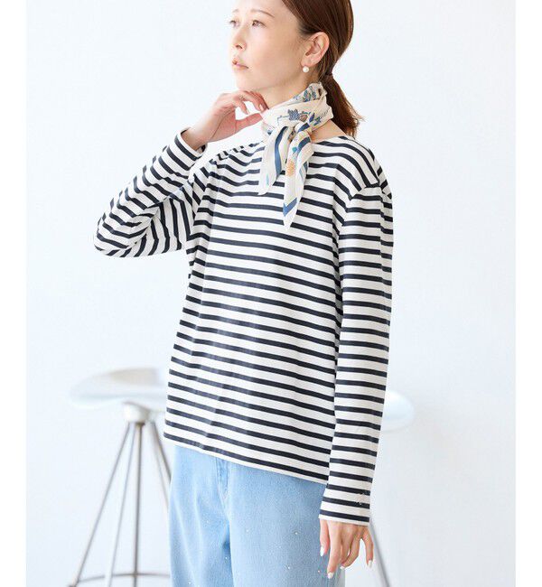 Rope&rsquo;Picnic「刺繍入りボーダーカットトップス」|Tシャツ・カットソー|