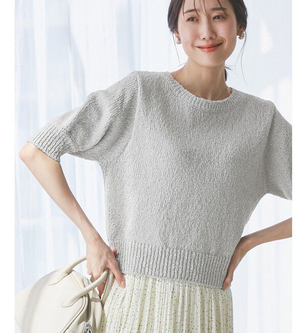 Rope&rsquo;Picnic「ラメ混綿ニットハーフスリーブプルオーバー」|ニット・セーター|