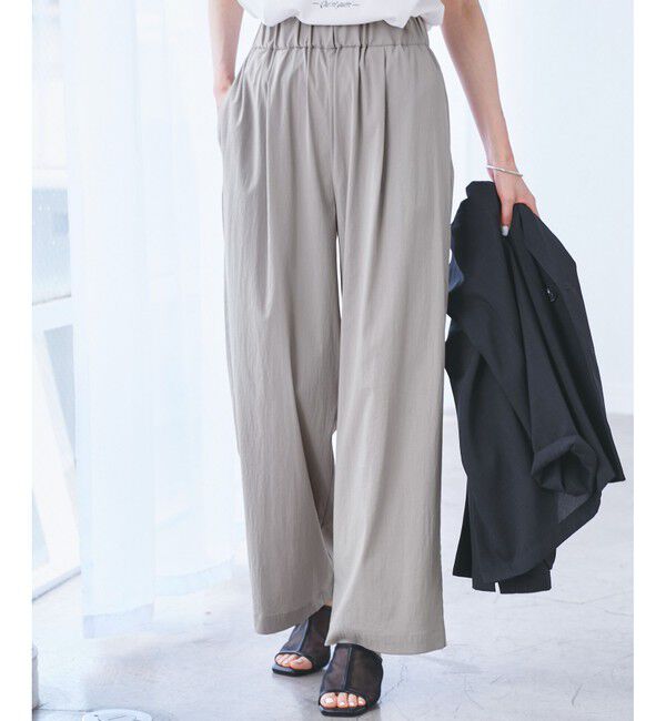 Rope&rsquo;Picnic「【UVカット】レーヨンナイロンイージーワイドパンツ」|チノ|