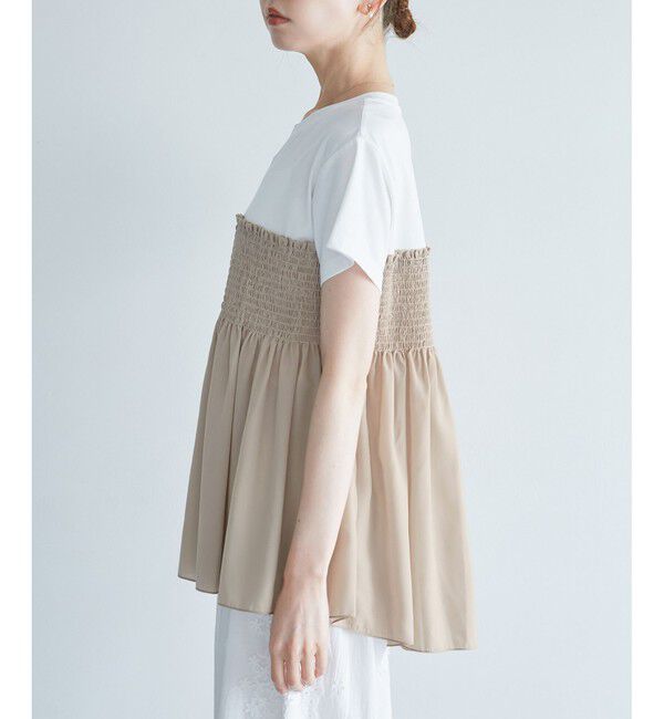 Rope&rsquo;Picnic「シャーリングビスチェ風ドッキングカットソー」|Tシャツ・カットソー|