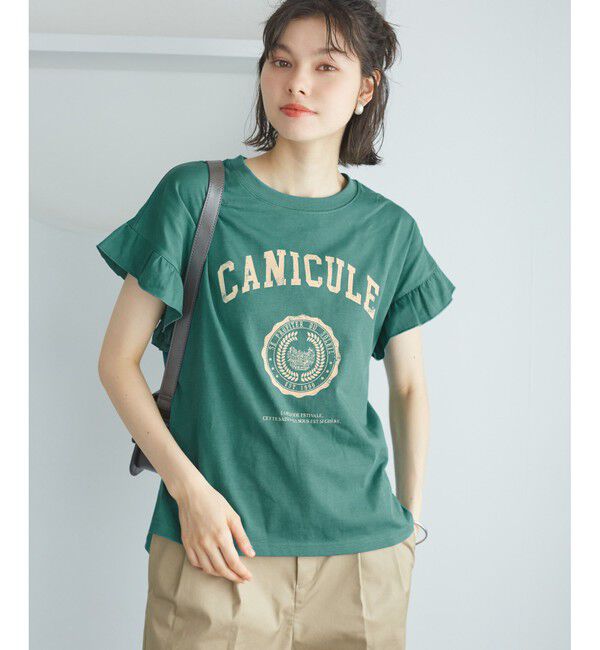 Rope&rsquo;Picnic「袖フリルカレッジロゴTシャツ」|Tシャツ・カットソー|