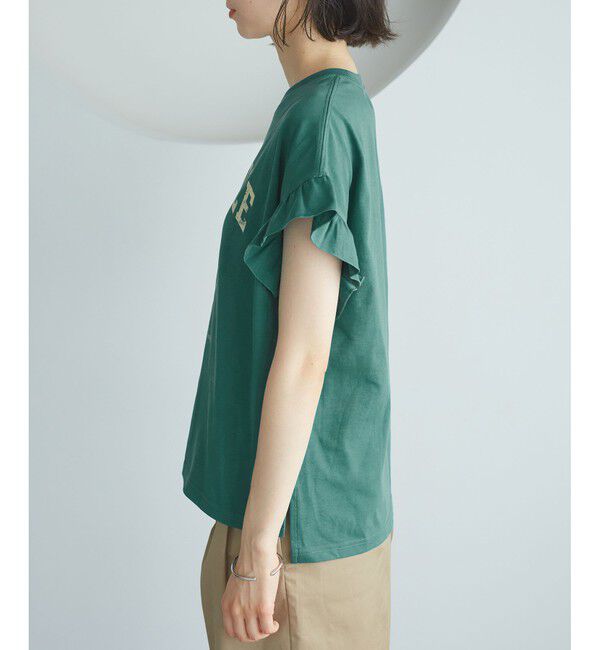 Rope&rsquo;Picnic「袖フリルカレッジロゴTシャツ」|Tシャツ・カットソー|