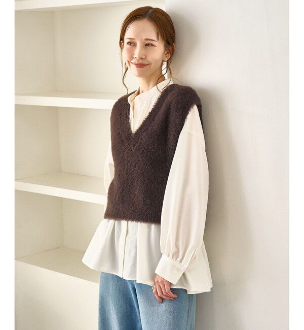 Rope&rsquo;Picnic「ショートフェザーニットベスト」|ベスト・ジレ|