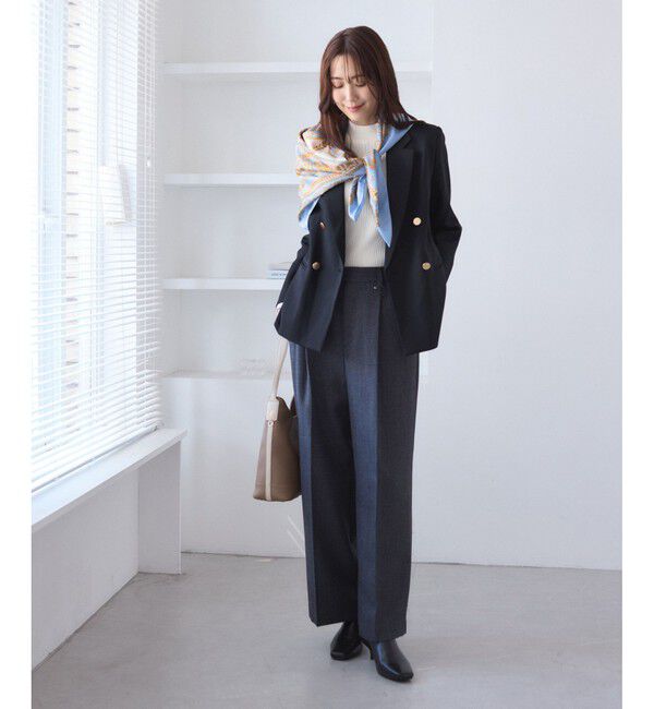 Rope&rsquo;Picnic「レディハンサムシリーズ ウールライク金ボタンジャケット(総裏地)/セットアップ対応」|テーラードジャケット|