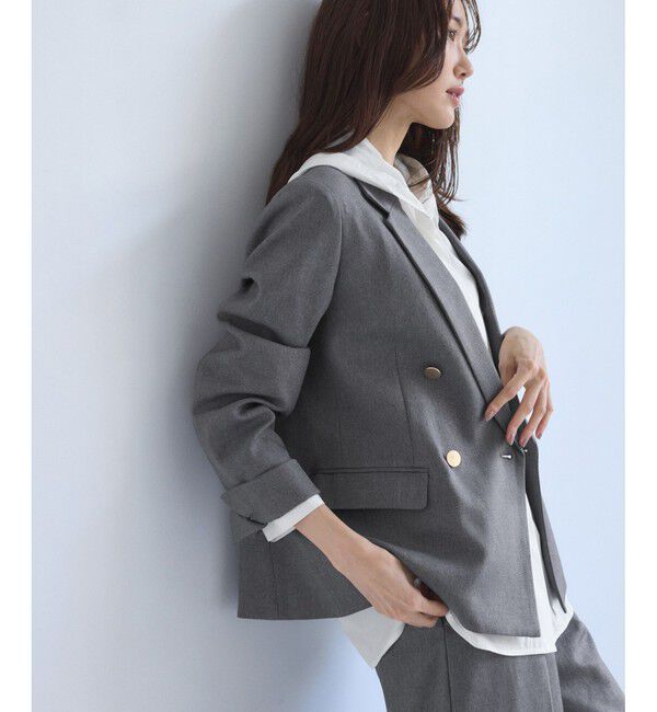 Rope&rsquo;Picnic「レディハンサムシリーズ ウールライク金ボタンジャケット(総裏地)/セットアップ対応」|テーラードジャケット|