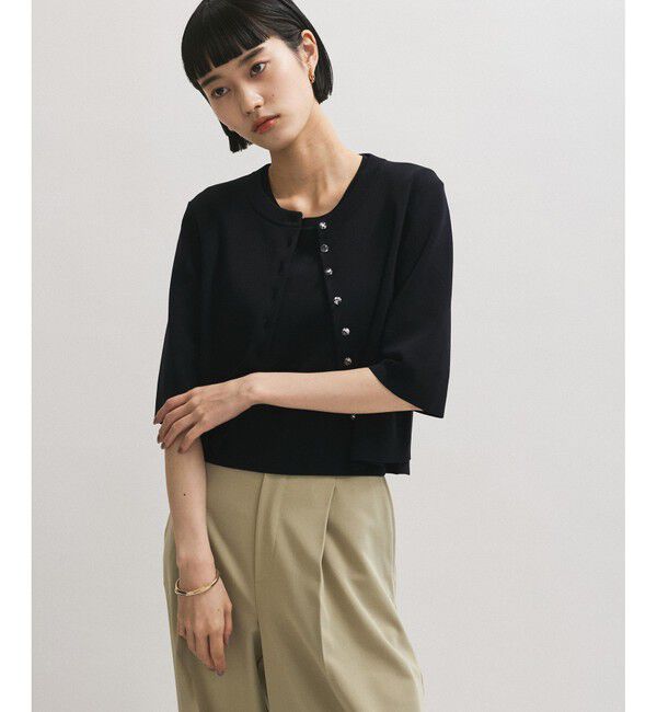 ADAM ET ROPE'「【サステナブル】クールタッチニットカーディガン」|カーディガン|