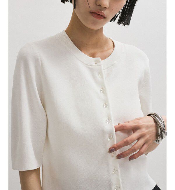 ADAM ET ROPE'「【サステナブル】クールタッチニットカーディガン」|カーディガン|ホワイト(10)