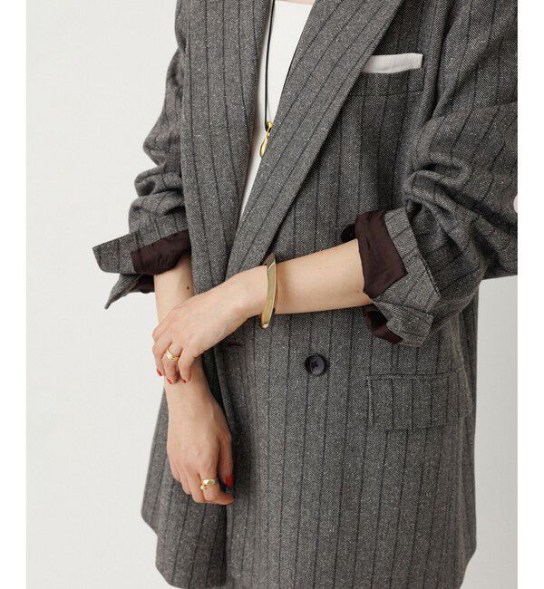 ADAM ET ROPE'「ダブルブレストツイード＆チェックジャケット」|テーラードジャケット|