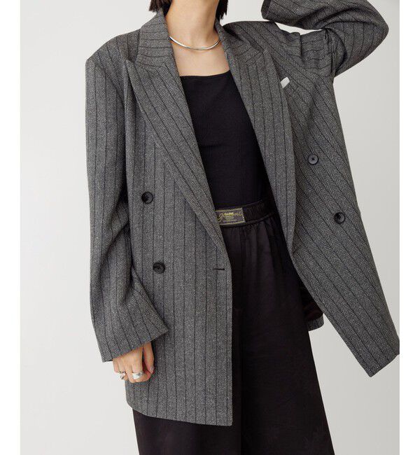 ADAM ET ROPE'「ダブルブレストツイード＆チェックジャケット」|テーラードジャケット|