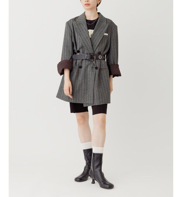 ADAM ET ROPE'「ダブルブレストツイード＆チェックジャケット」|テーラードジャケット|