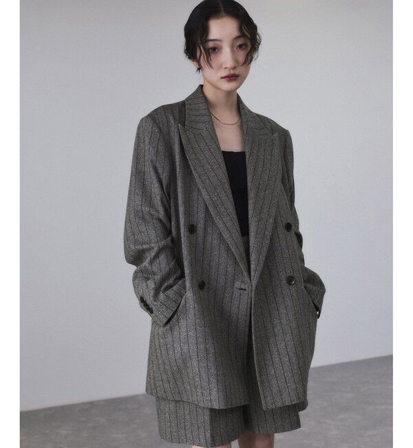 ADAM ET ROPE'「ダブルブレストツイード＆チェックジャケット」|テーラードジャケット|