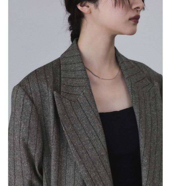 ADAM ET ROPE'「ダブルブレストツイード＆チェックジャケット」|テーラードジャケット|