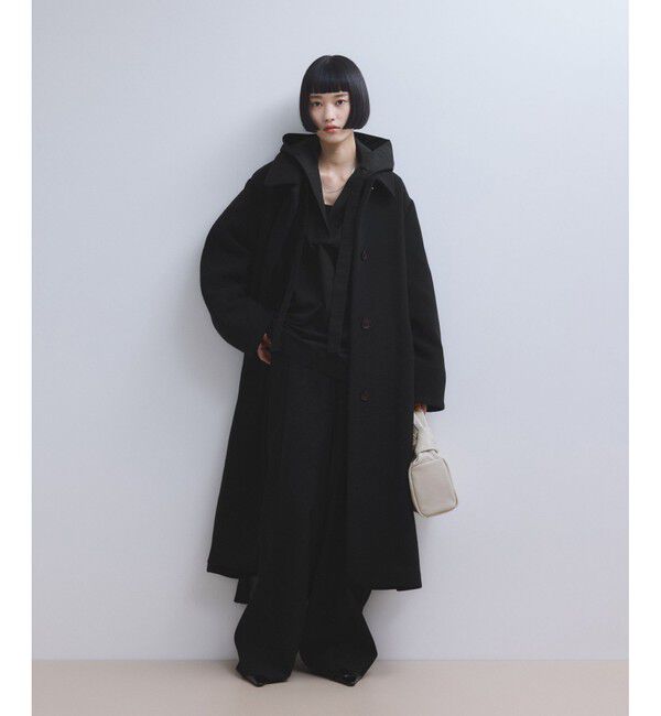 ADAM ET ROPE'「【WEB限定】ベルテッドオーバーサイズロングコート」|ステンカラーコート|