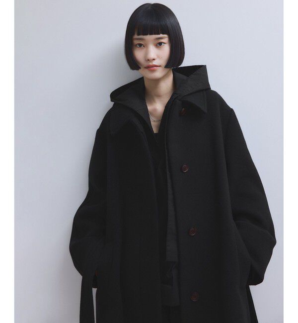 ADAM ET ROPE'「【WEB限定】ベルテッドオーバーサイズロングコート」|ステンカラーコート|