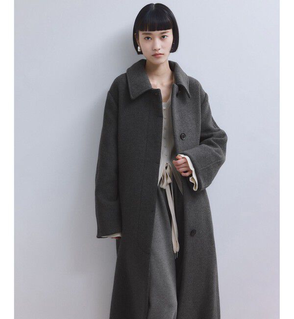 ADAM ET ROPE'「【WEB限定】ベルテッドオーバーサイズロングコート」|ステンカラーコート|