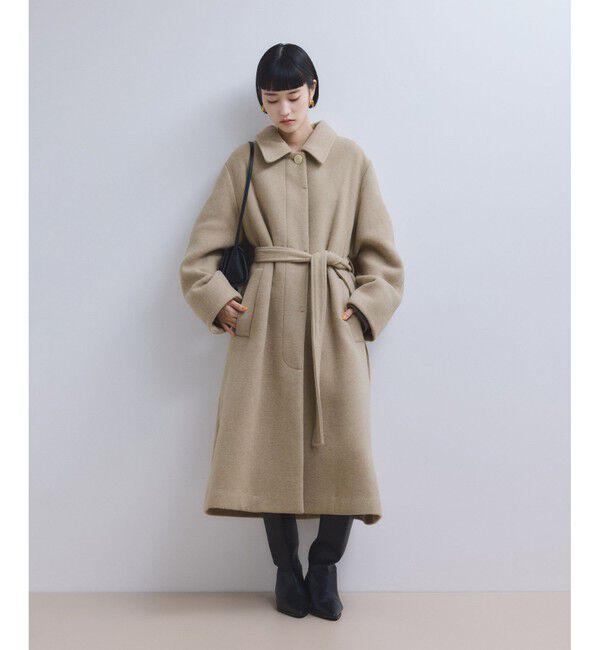 ADAM ET ROPE'「【WEB限定】ベルテッドオーバーサイズロングコート」|ステンカラーコート|