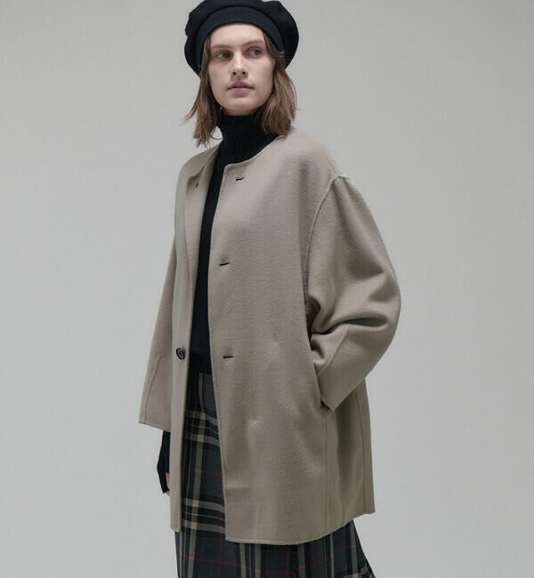 ORCIVAL「ORCIVAL | リバーウール ノーカラーコート WOMEN」|ノーカラーコート|BEIGE
