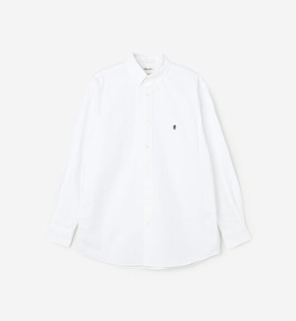 GYMPHLEX「Gymphlex | オックスフォード 長袖ボタンダウンシャツ SOLID MEN」|シャツ・ブラウス|WHITE
