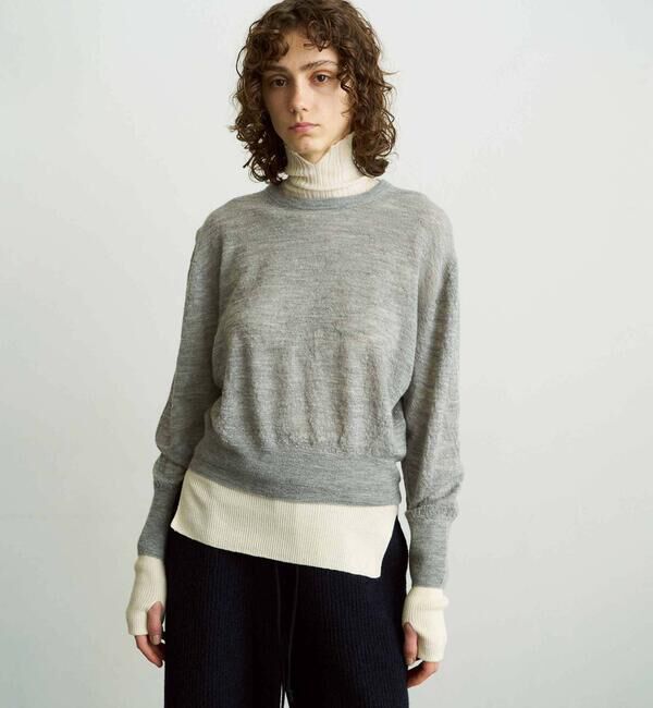 UNFIL「UNFIL | ロイヤルベビーアルパカ ニットプルオーバー WOMEN」|ニット・セーター|GREY