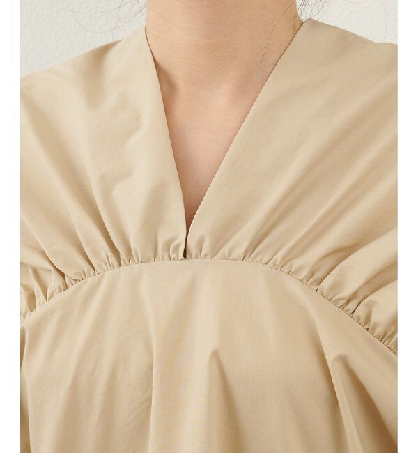  「Vネックギャザーブラウス」|シャツ・ブラウス|