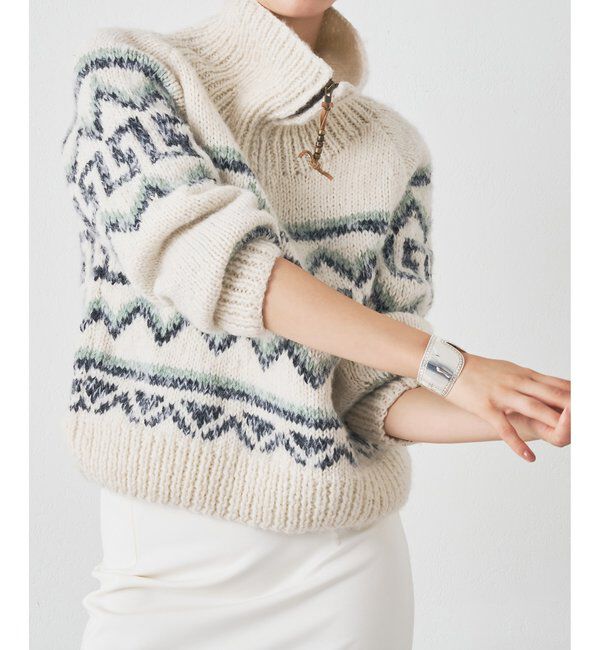  「【BSBEE】カウチンZIP ニット」|ニット・セーター|