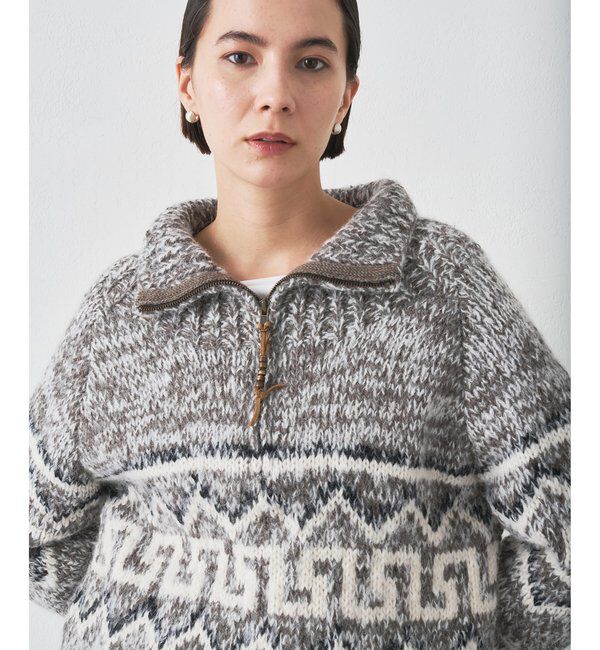  「【BSBEE】カウチンZIP ニット」|ニット・セーター|