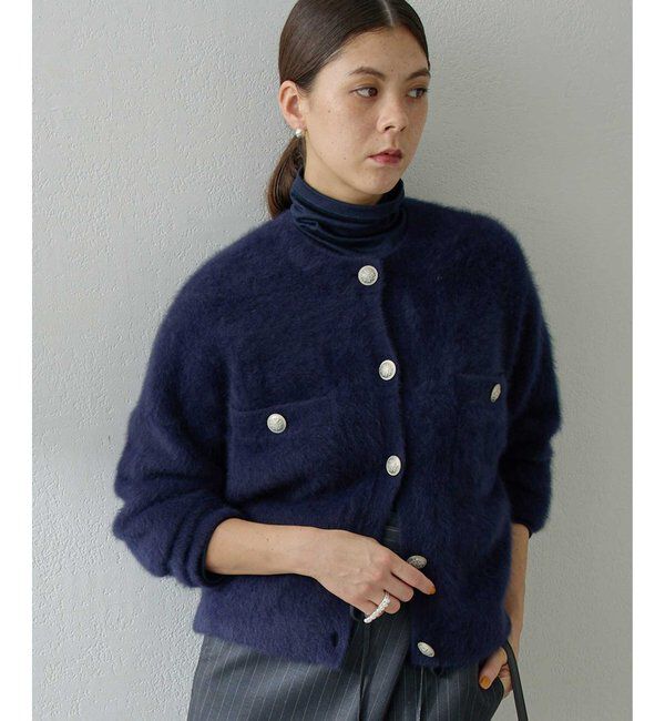  「ファーボタンジャケット」|ニット・セーター|