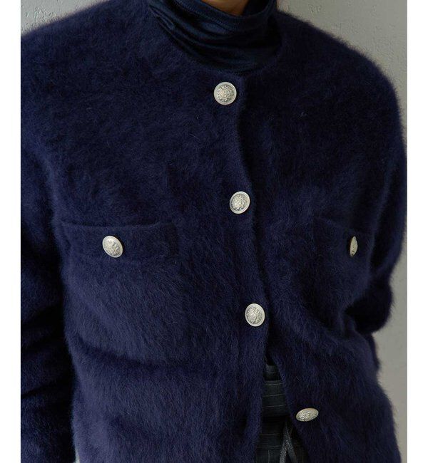  「ファーボタンジャケット」|ニット・セーター|